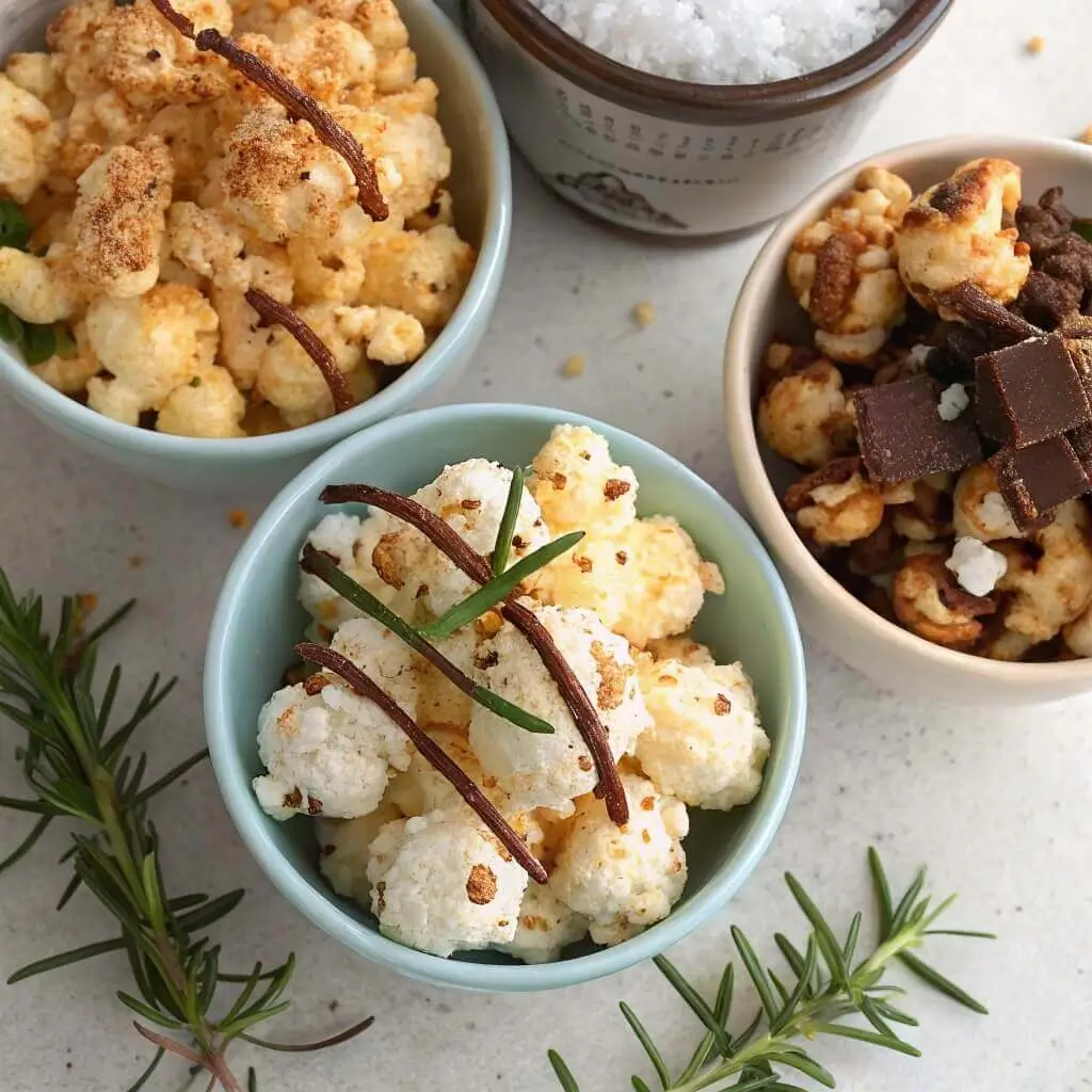 kettle corn flavor variations in bowls