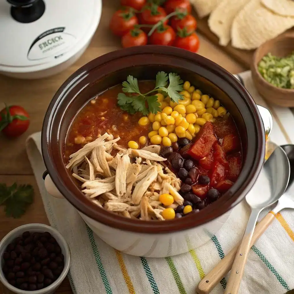 slow cooker chicken taco soup
