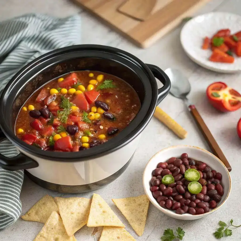 slow cooker vegetarian taco soup