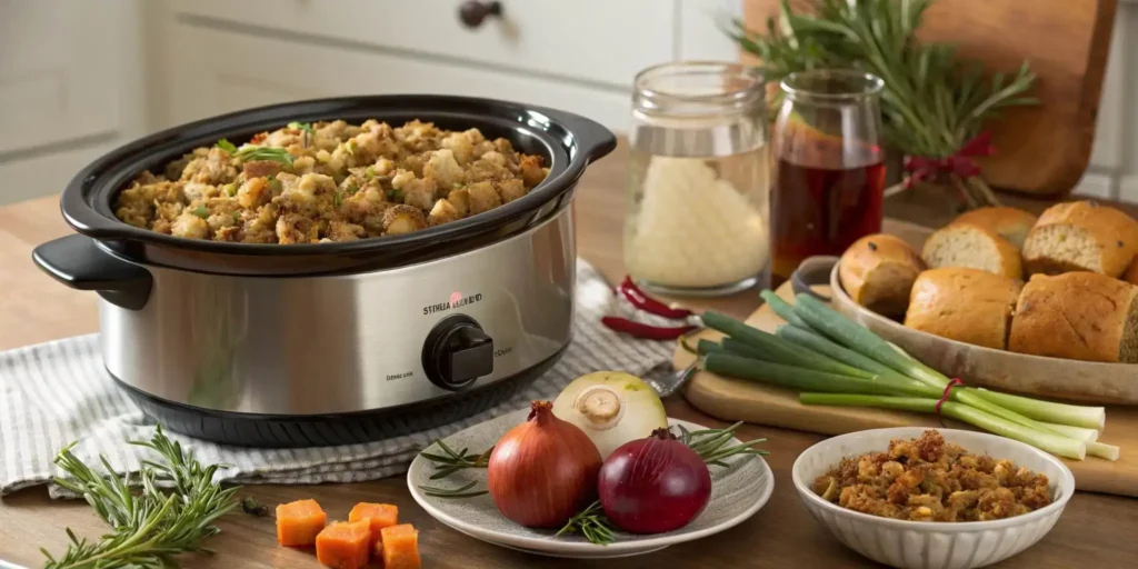 Crockpot stuffing slow cooker holiday recipe