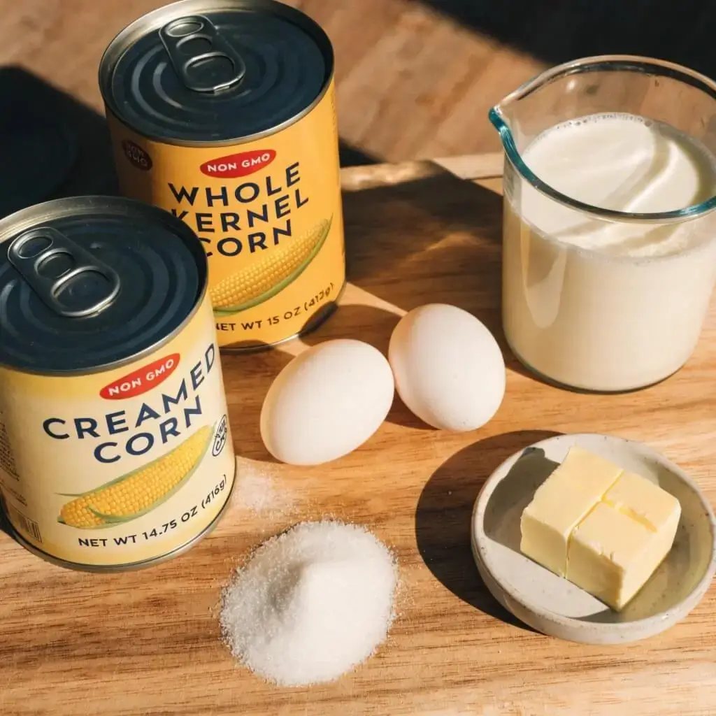 Ingredients for Baked Corn Casserole