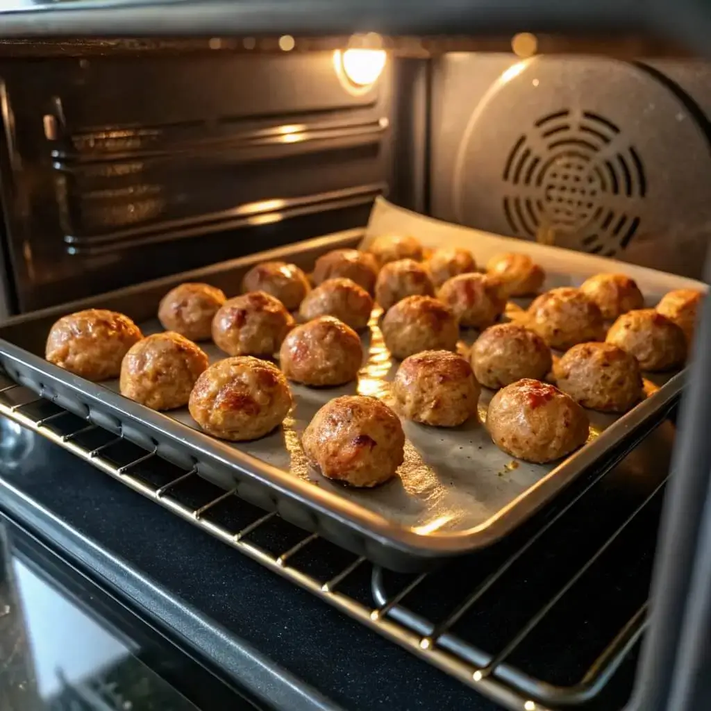 baking sausage balls in oven