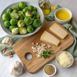 brussel sprout recipe ingredients olive oil garlic parmesan