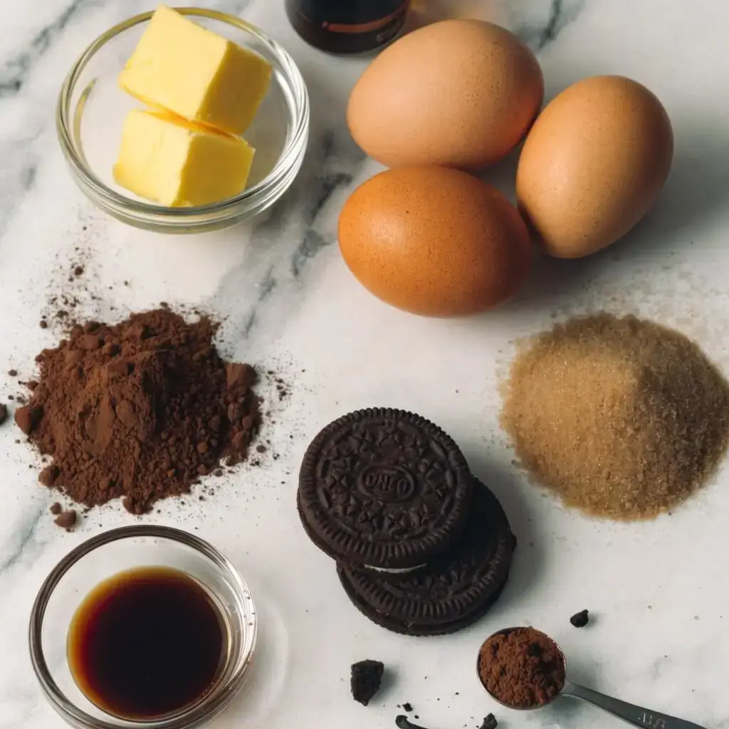 Chocolate Silk Pie Ingredients Flat Lay