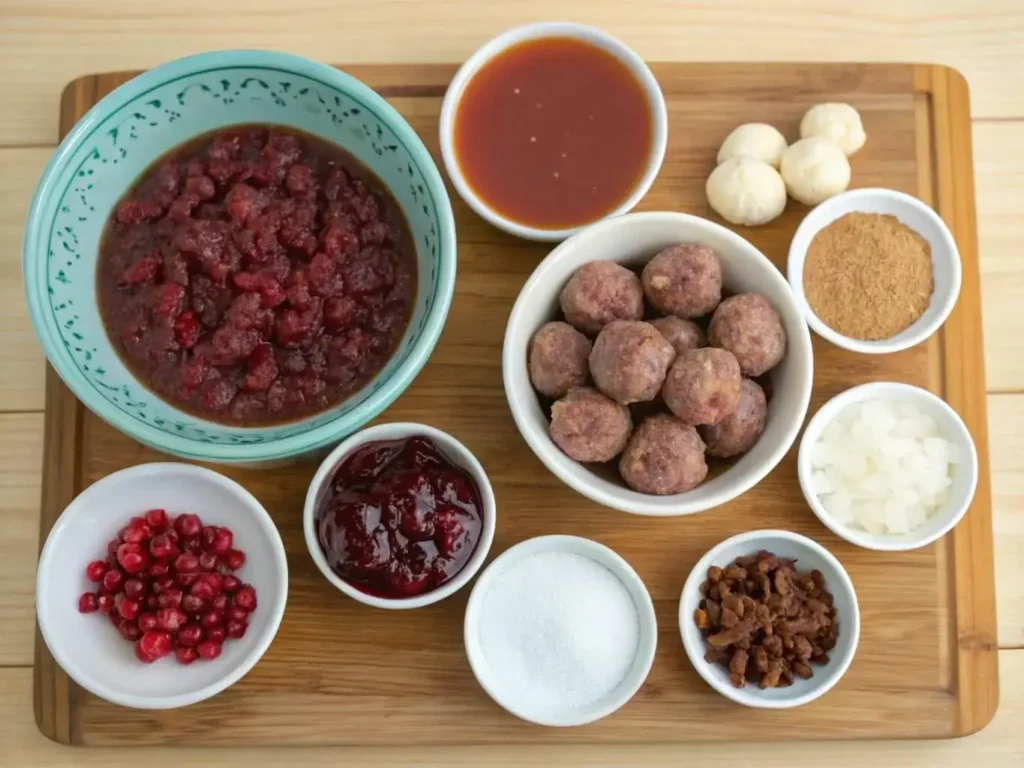 Ingredients for Cranberry Meatballs Crockpot