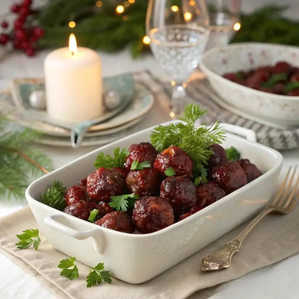 Served Cranberry Meatballs Crockpot