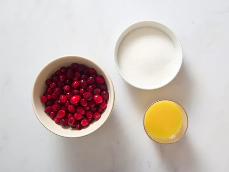 fresh cranberries sugar and orange juice ingredients