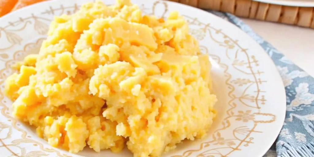 Crockpot Corn Casserole on holiday table
