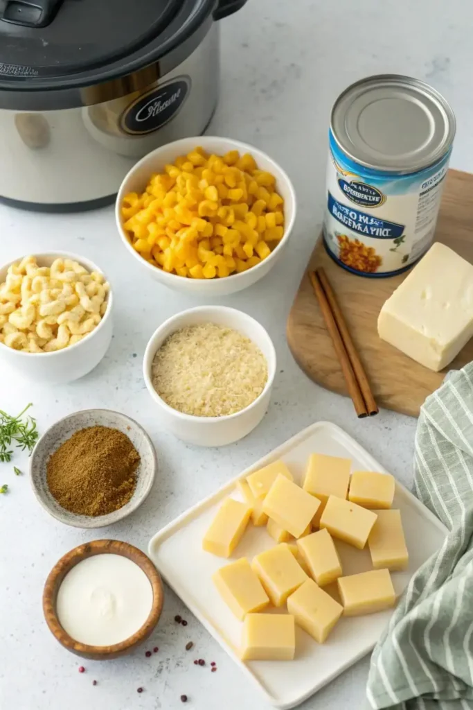 Crockpot Mac and Cheese Recipe ingredients