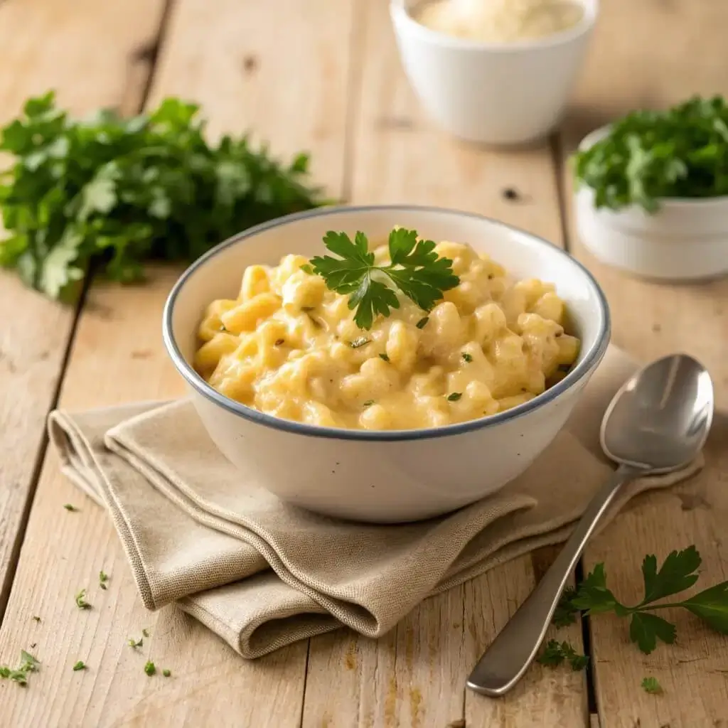 Crockpot Mac and Cheese Recipe served in bowl