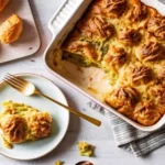 Croissant Breakfast Casserole with Mushroom and Gruyère Recipe