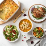 Finished turkey leftovers dishes