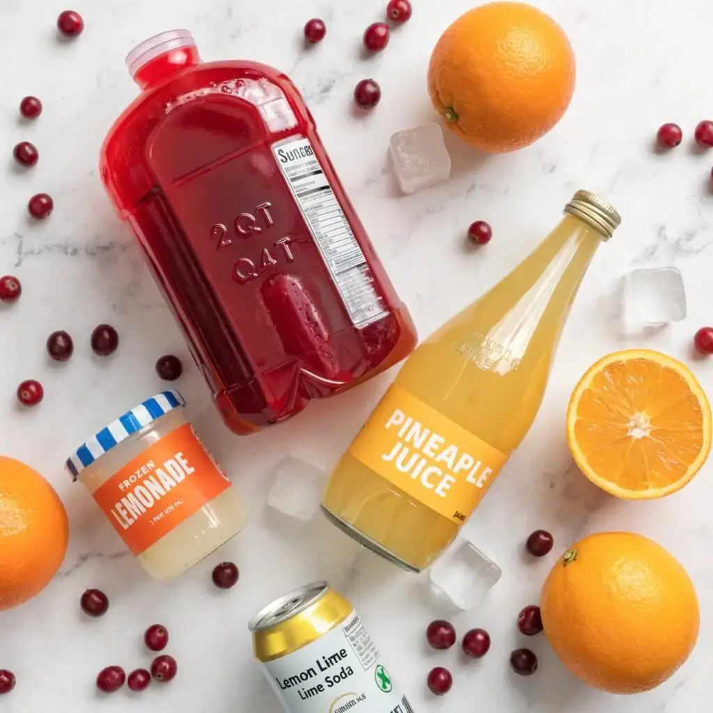 ingredients for holiday punch recipe