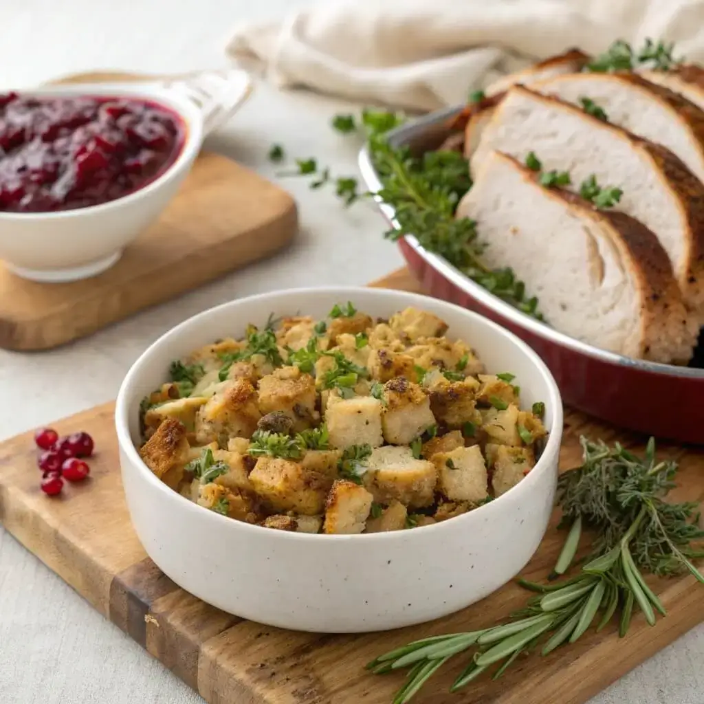 homemade stuffing serving bowl
