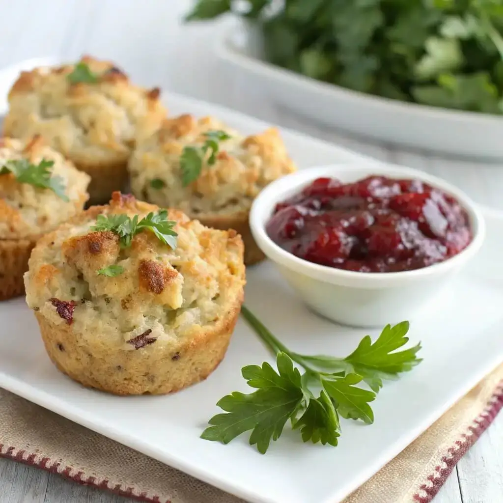 Leftover stuffing muffins made from Thanksgiving stuffing recipe