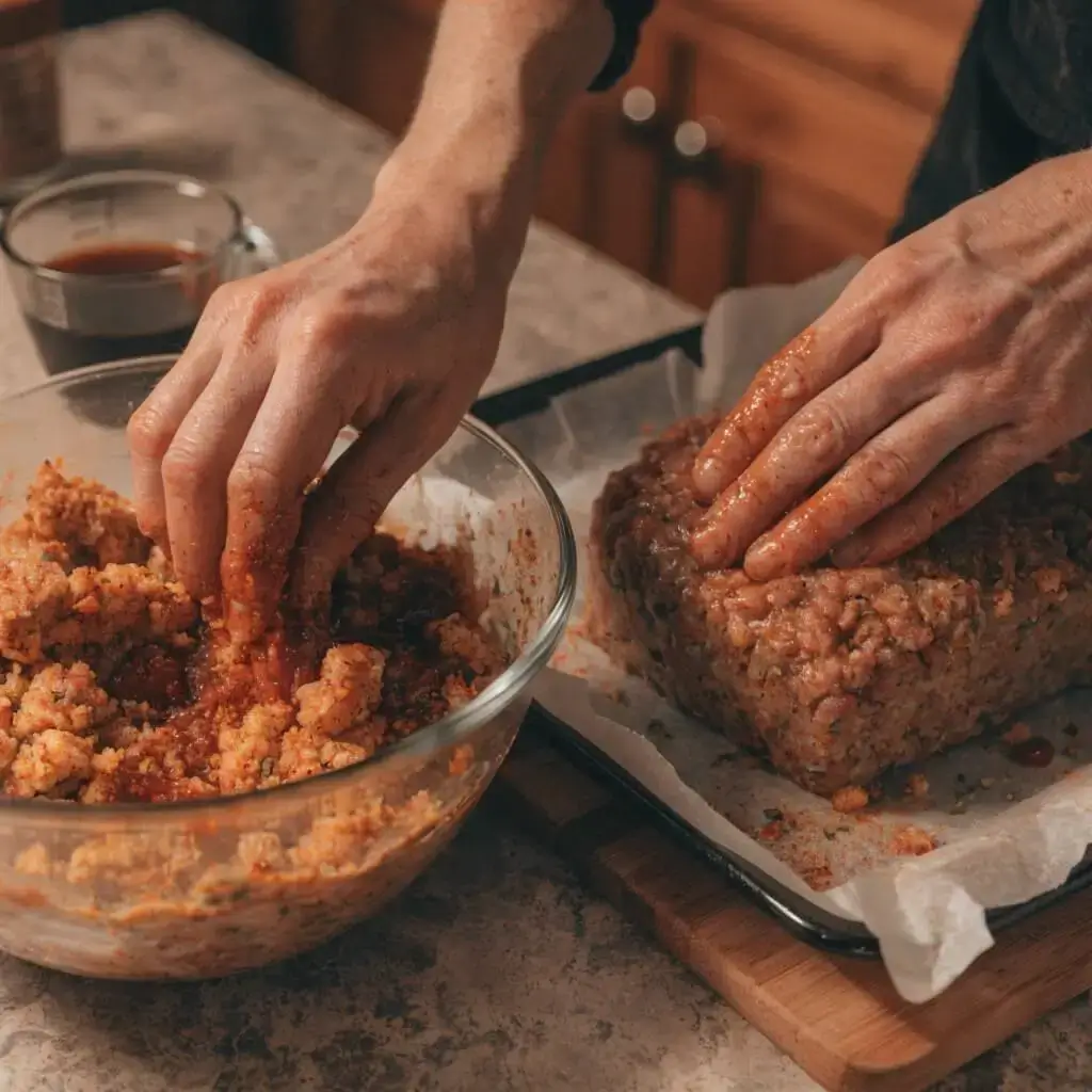 mixing meatloaf with Stove Top stuffing before baking”