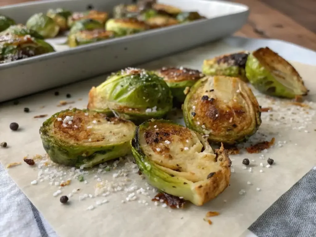 roasted brussel sprout recipe golden crispy