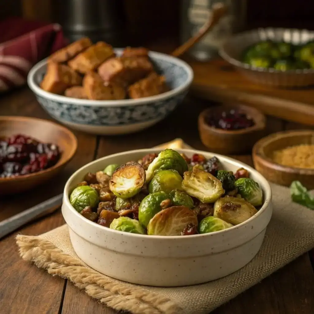 serving brussel sprout recipe thanksgiving side dish