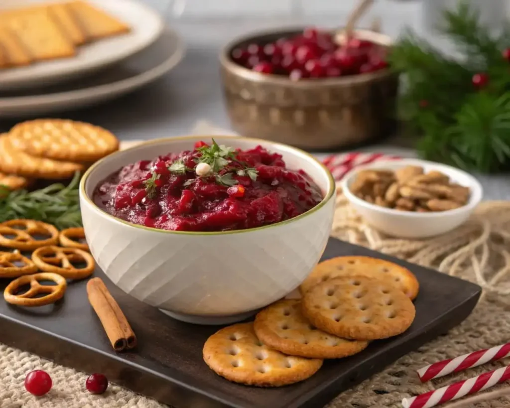 serving cranberry dip
