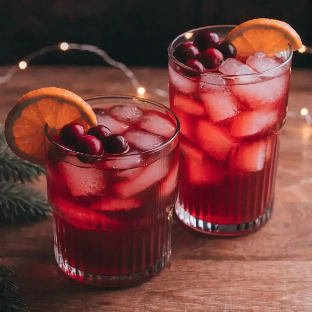 serving holiday punch recipe in glasses