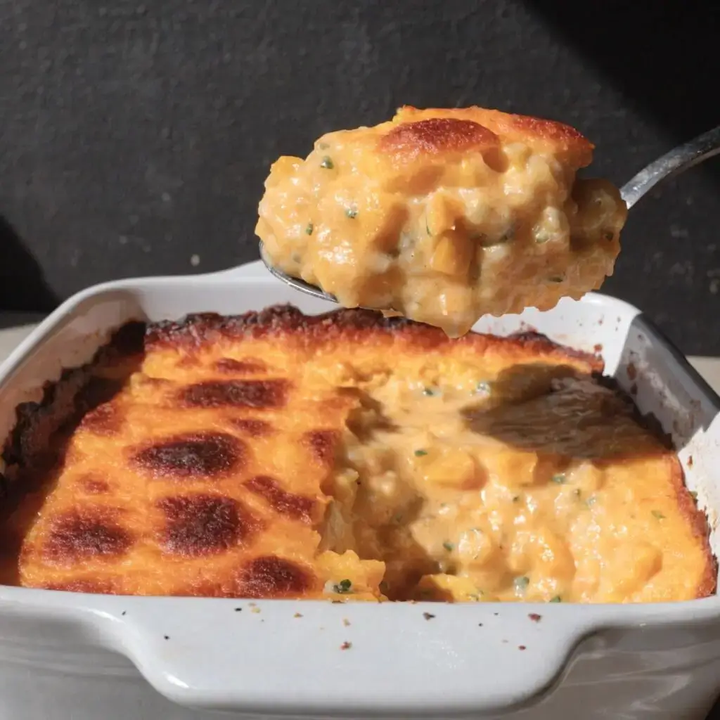 serving southern squash casserole