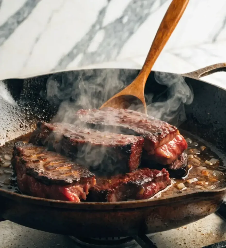 Searing beef short ribs for Slow Cooker Short Ribs