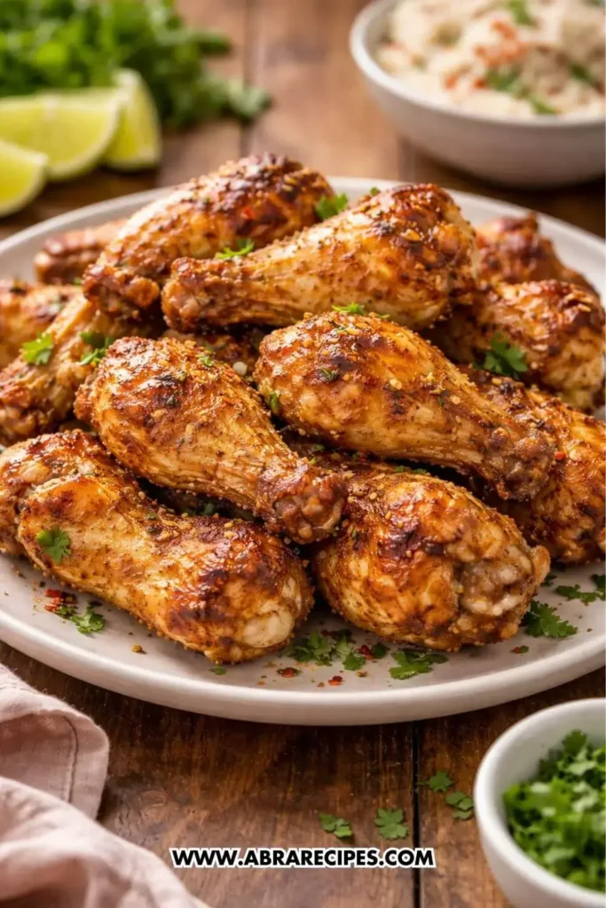 Crispy air fryer wings served hot with cilantro for an easy dinner