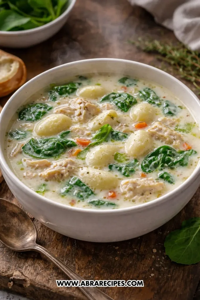 olive garden chicken gnocchi soup final dish