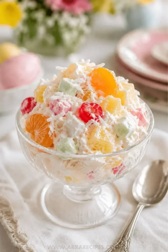 ambrosia fruit salad serving