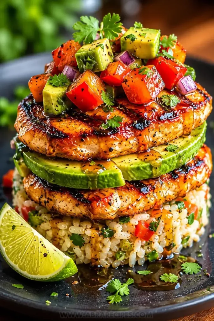 Honey Lime Chicken and Avocado Stack Recipe