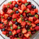 Watermelon Fruit Salad with Mint Lime Dressing