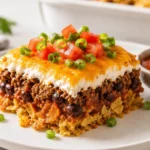 Taco Casserole with Ground Beef and Tortilla Chips